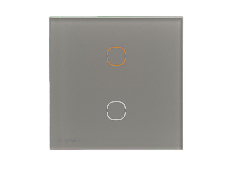 کلید هوشمند زیگبی دو پل اتومکس - رنگ خاکستری فریملس