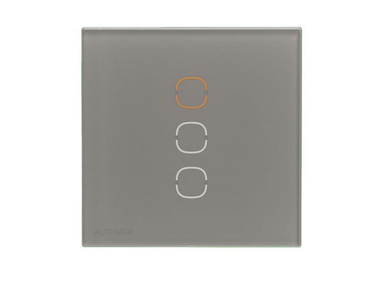 کلید هوشمند زیگبی سه پل اتومکس - رنگ سفید خاکستری